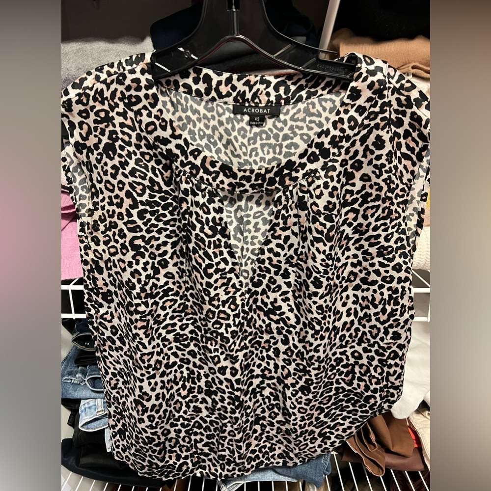 Acrobat Leopard Silk Top